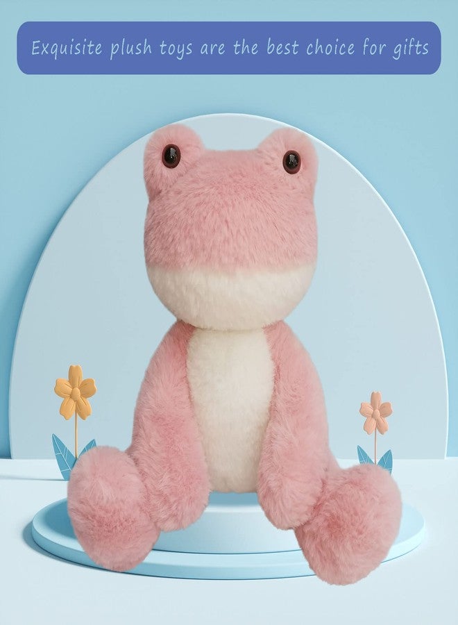 Doindute Frog Stuffed Animal, Pink Frog Plush Toy, Soft Cuddly Plushie Hugger Toy for Boys Girls, Gifts for Kids or Girlfriend, 8.5 Inches - Image 4